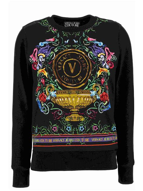 versace jeans couture hoodie rissverschluss|Versace Jeans Couture gold logo hoodie in black .